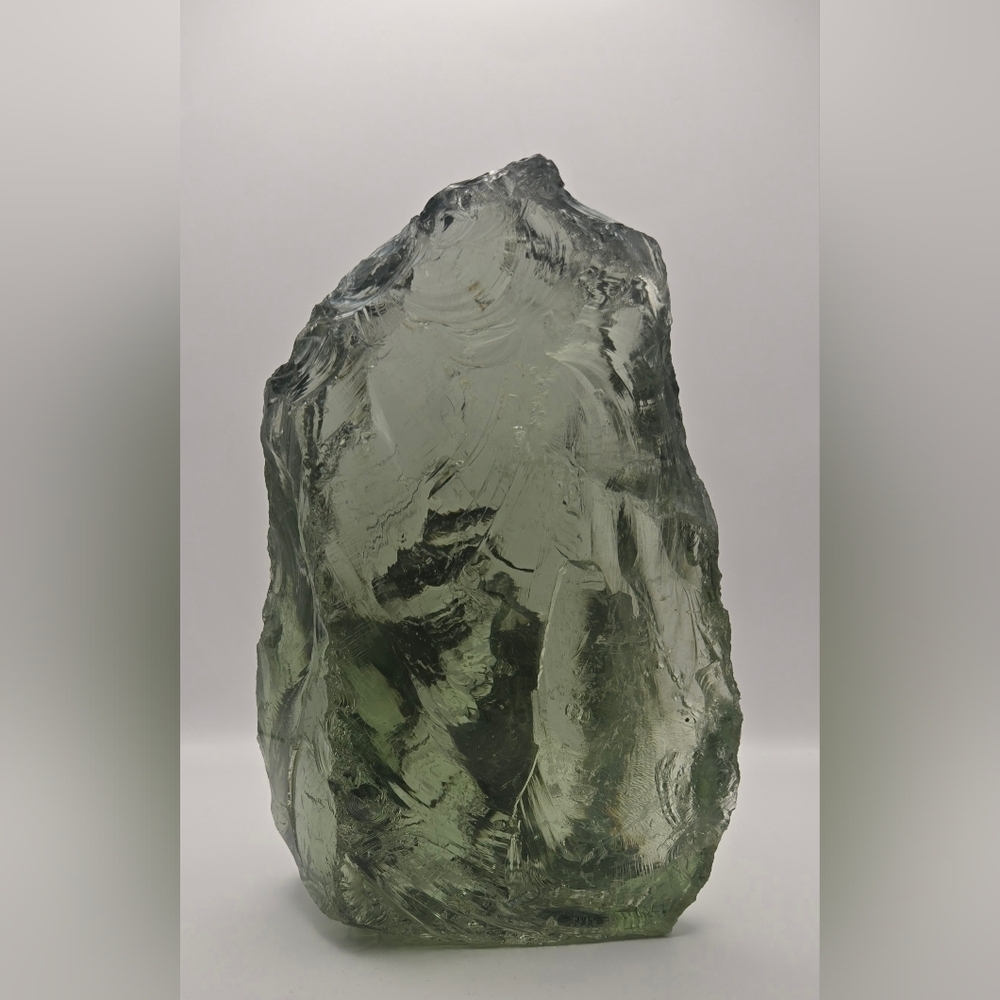 Large Green Obsidian Glass Chunk 6.1 lb Raw Decorative Slag Glass